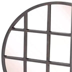 Specchio da parete rotondo nero con cornice a griglia, stile industriale, 91 cm – 1 pannello