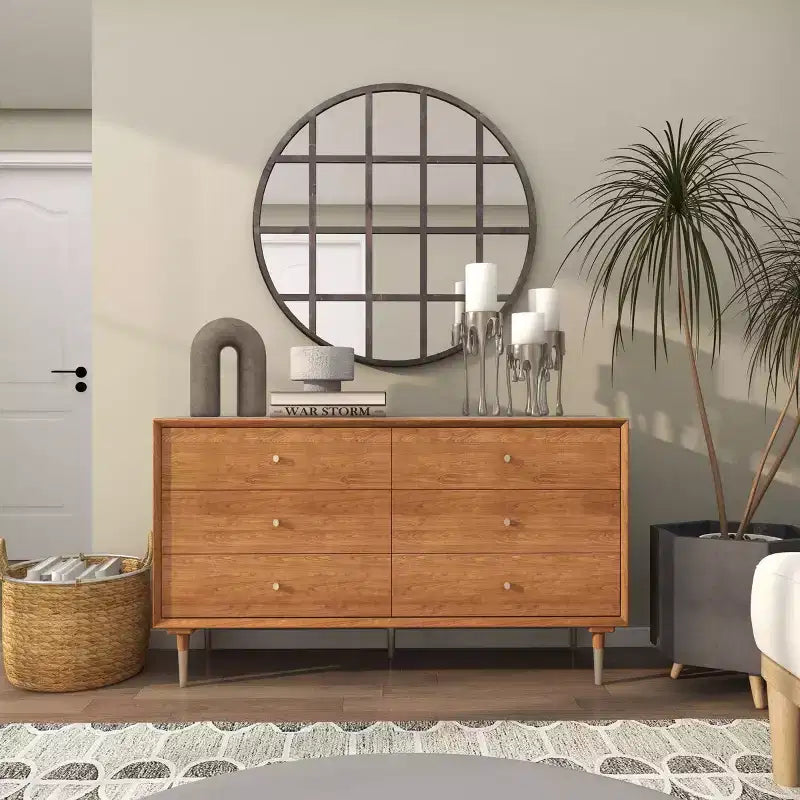 Specchio da parete rotondo nero con cornice a griglia, stile industriale, 91 cm – 1 pannello