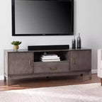 Mobile TV marrone con contenitore, Consolle TV a 2 ante per 1
