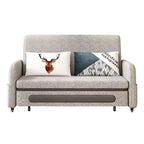 Divano letto convertibile grigio a 2 posti con base contenitore