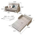Divano letto convertibile grigio a 2 posti con base contenitore