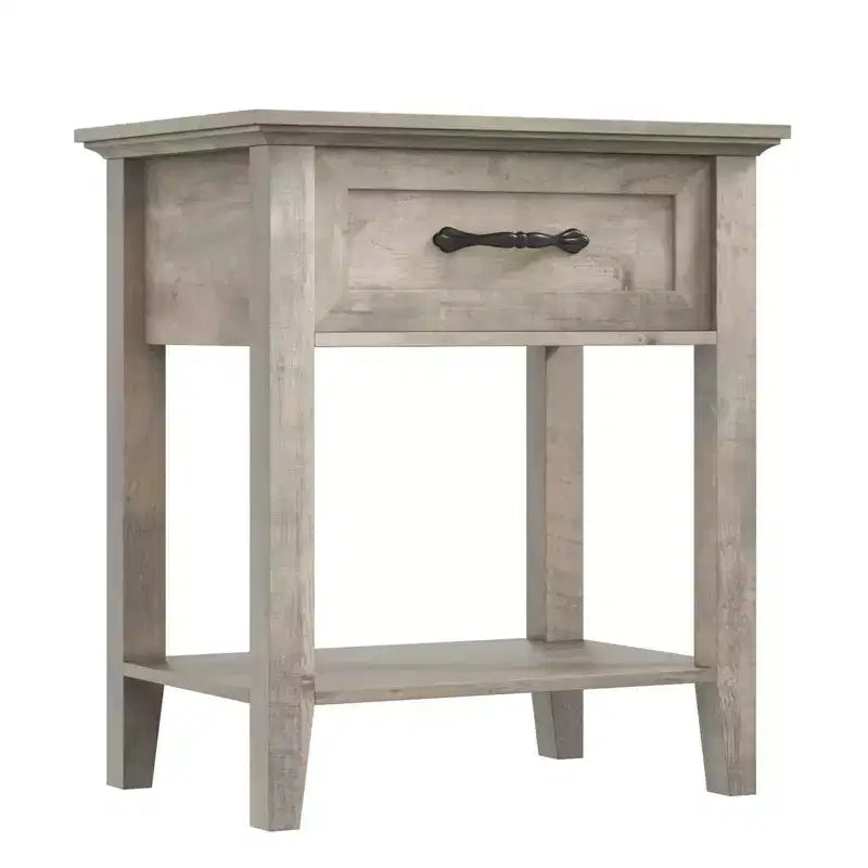 Nightstand, Wood Bedside Table ,Versatile Beside End Table With 1 Drawer and Open Storage Shelf for Bedroom, Office, Sofa, Couch, Small Spaces