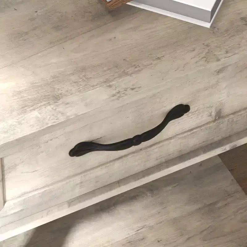 Comodino in legno bianco con 1 cassetto e ripiano aperto, tavolino laterale in stile industriale per 1
