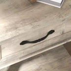 Comodino in legno bianco con 1 cassetto e ripiano aperto, tavolino laterale in stile industriale per 1