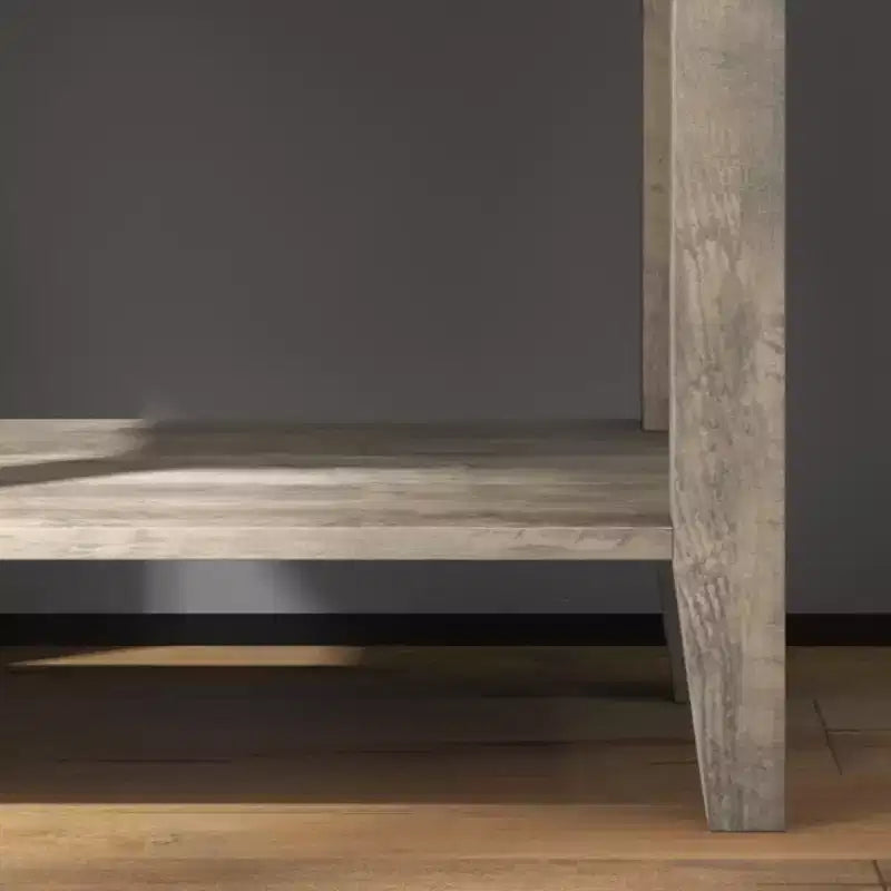 Comodino in legno bianco con 1 cassetto e ripiano aperto, tavolino laterale in stile industriale per 1