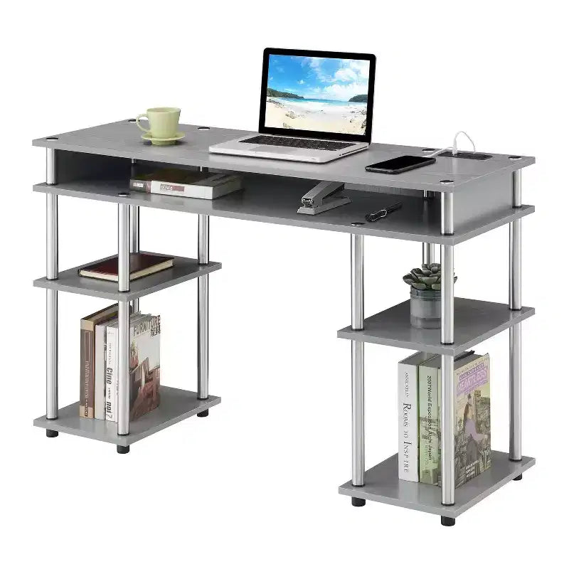 HomeStock 30 in.H Brown Color Wood Computer Desks with No Storage