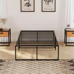 Struttura letto matrimoniale in metallo nero, stile piattaforma