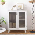 White Sideboard Buffet Cabinet with Metal Doors, Free Standing Decorative Accent Cabinet, Small Sideboard for Entryway, Living Room, Hallway