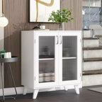 Madia buffet bianca con ante in rete metallica, armadietto a 2 ante per ingresso/soggiorno