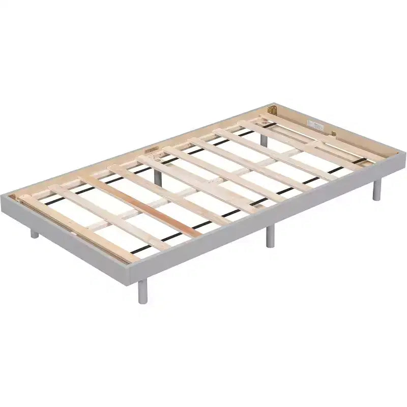 Struttura letto a piattaforma flottante doppia, stile moderno a basso profilo, singolo