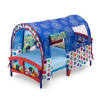 Lettino a tenda multicolore per bambini con sponde laterali, singolo