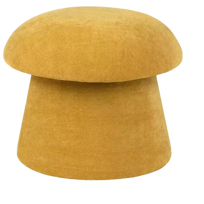 Crestview Collection Yellow Upholstered Mushroom Ottoman with Storage