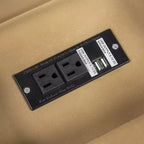 Tavolino con cassetto, porte USB e libreria – Marrone / Espresso / Blu Notte