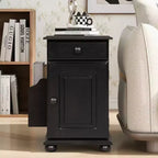 Tavolino con cassetto, porte USB e libreria – Marrone / Espresso / Blu Notte