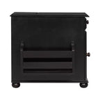 Tavolino con cassetto, porte USB e libreria – Marrone / Espresso / Blu Notte