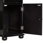 Tavolino con cassetto, porte USB e libreria – Marrone / Espresso / Blu Notte