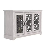 Mobile credenza/buffet a 3 ante bianco con intarsi a volute