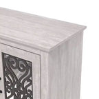 Mobile credenza/buffet a 3 ante bianco con intarsi a volute