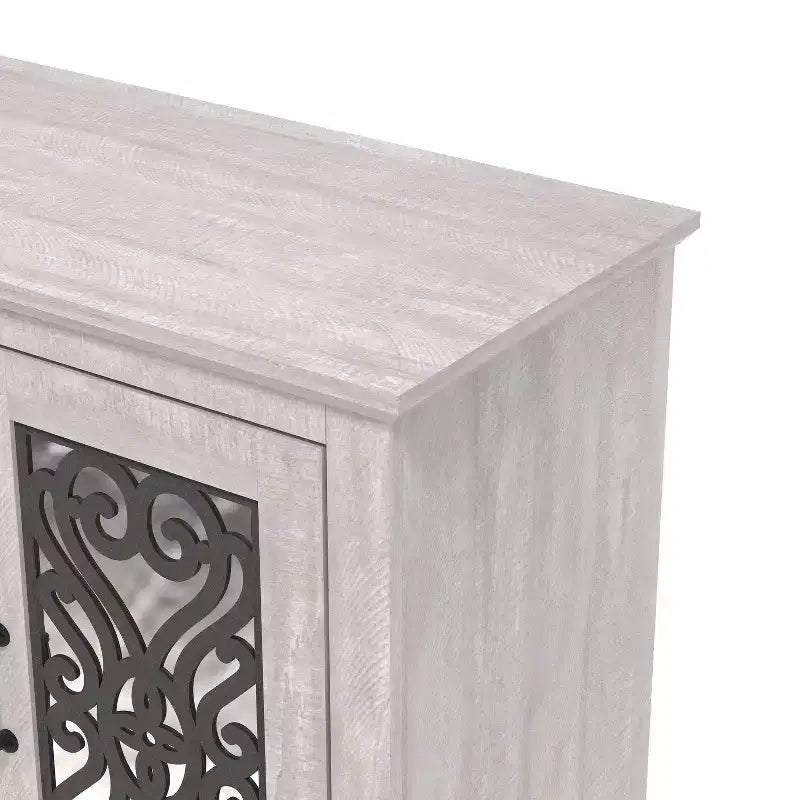 Mobile credenza/buffet a 3 ante bianco con intarsi a volute