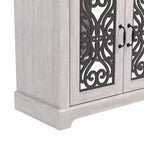 Mobile credenza/buffet a 3 ante bianco con intarsi a volute