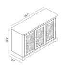 Mobile credenza/buffet a 3 ante bianco con intarsi a volute