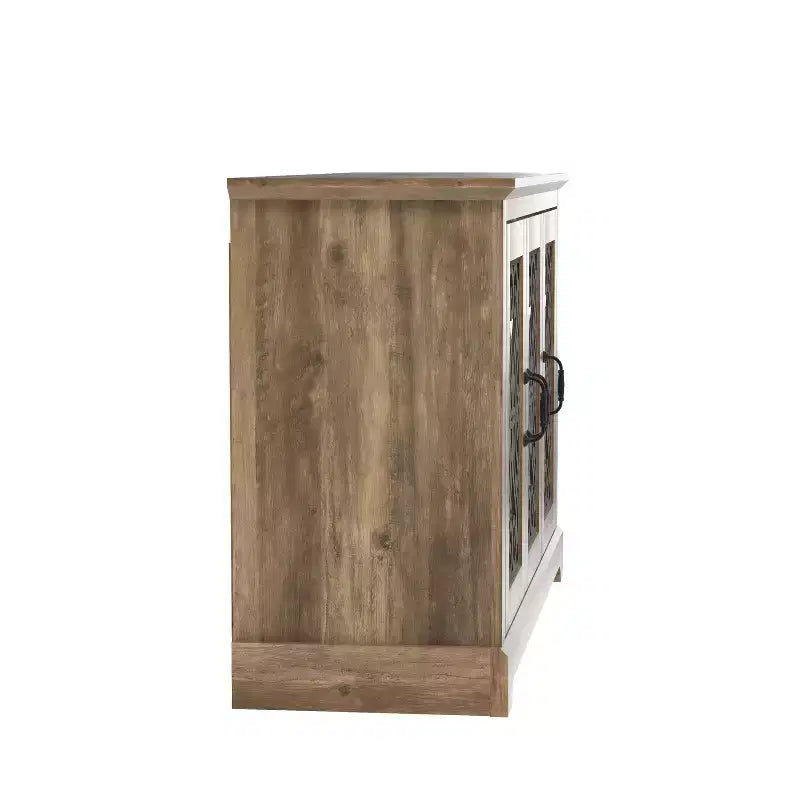 Mobile credenza/buffet a 3 ante bianco con intarsi a volute