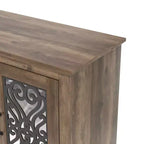 Mobile credenza/buffet a 3 ante bianco con intarsi a volute