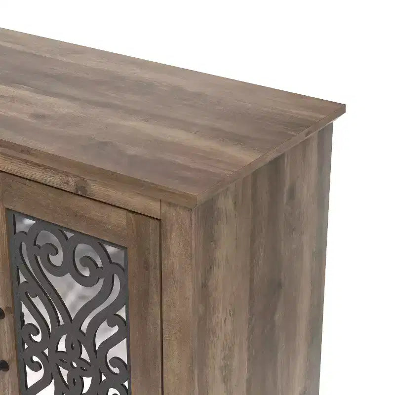 Mobile credenza/buffet a 3 ante bianco con intarsi a volute