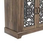 Mobile credenza/buffet a 3 ante bianco con intarsi a volute