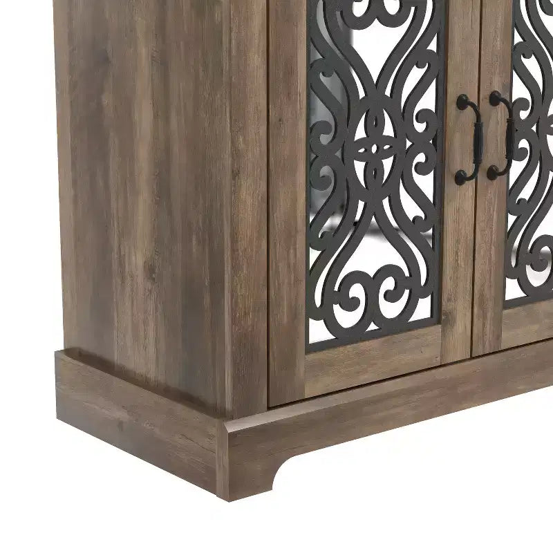 Mobile credenza/buffet a 3 ante bianco con intarsi a volute