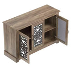 Mobile credenza/buffet a 3 ante bianco con intarsi a volute