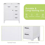 Mobile lavabo singolo da 30" verde/bianco per bagno con armadietto e cassetti
