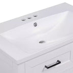Mobile lavabo singolo da 30" verde/bianco per bagno con armadietto e cassetti