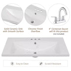 Mobile lavabo singolo da 30" verde/bianco per bagno con armadietto e cassetti