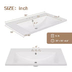 Mobile lavabo singolo da 30" verde/bianco per bagno con armadietto e cassetti