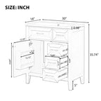 Mobile lavabo singolo da 30" verde/bianco per bagno con armadietto e cassetti