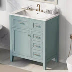 MAYEERTY 30 Bathroom Vanity with Sink Green Cabinet Drawers Solid Frame MDF