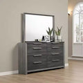 Royal Hampton Dresser Mirror, 38x50, Dual Tone Gray Wood, Natural Grains