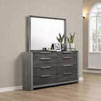 Royal Hampton Dresser Mirror, 38x50, Dual Tone Gray Wood, Natural Grains