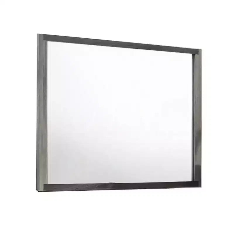 Specchio da parete a doppio tono grigio, 96,5 cm x 127 cm, con cornice in legno