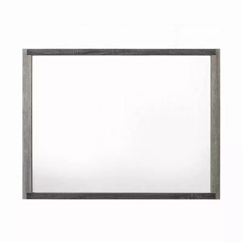 Specchio da parete a doppio tono grigio, 96,5 cm x 127 cm, con cornice in legno