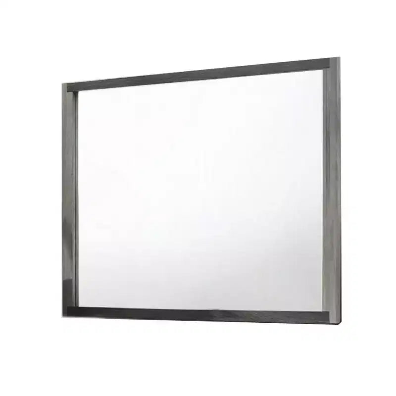 Specchio da parete a doppio tono grigio, 96,5 cm x 127 cm, con cornice in legno