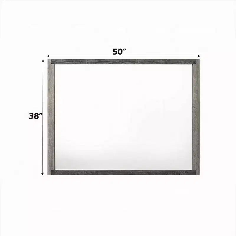Specchio da parete a doppio tono grigio, 96,5 cm x 127 cm, con cornice in legno