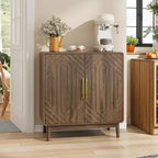 Zeus & Ruta Carved 2-Door Sideboard Buffet Cabinet with Adjustable Shelf for Living Room, Entryway, Kitchen or Office