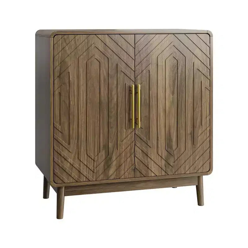 Credenza a 2 ante marrone con ripiano regolabile