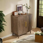 Credenza a 2 ante marrone con ripiano regolabile