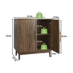 Credenza a 2 ante marrone con ripiano regolabile