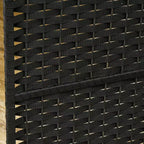 Divisorio pieghevole a 4 pannelli beige/nero/marrone/bianco, alto 170 cm, paravento su un lato