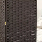 Divisorio pieghevole a 4 pannelli beige/nero/marrone/bianco, alto 170 cm, paravento su un lato