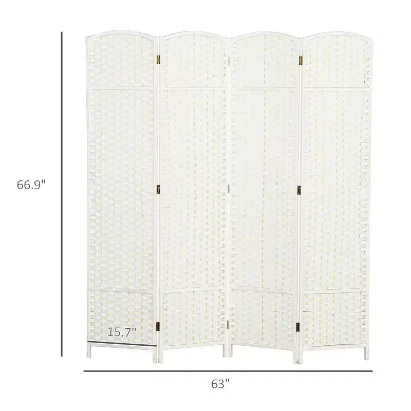 Divisorio pieghevole a 4 pannelli beige/nero/marrone/bianco, alto 170 cm, paravento su un lato